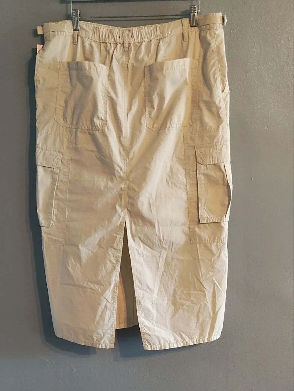 wild fable Cream Cargo Midi Skirt - Utility Pocket Pencil